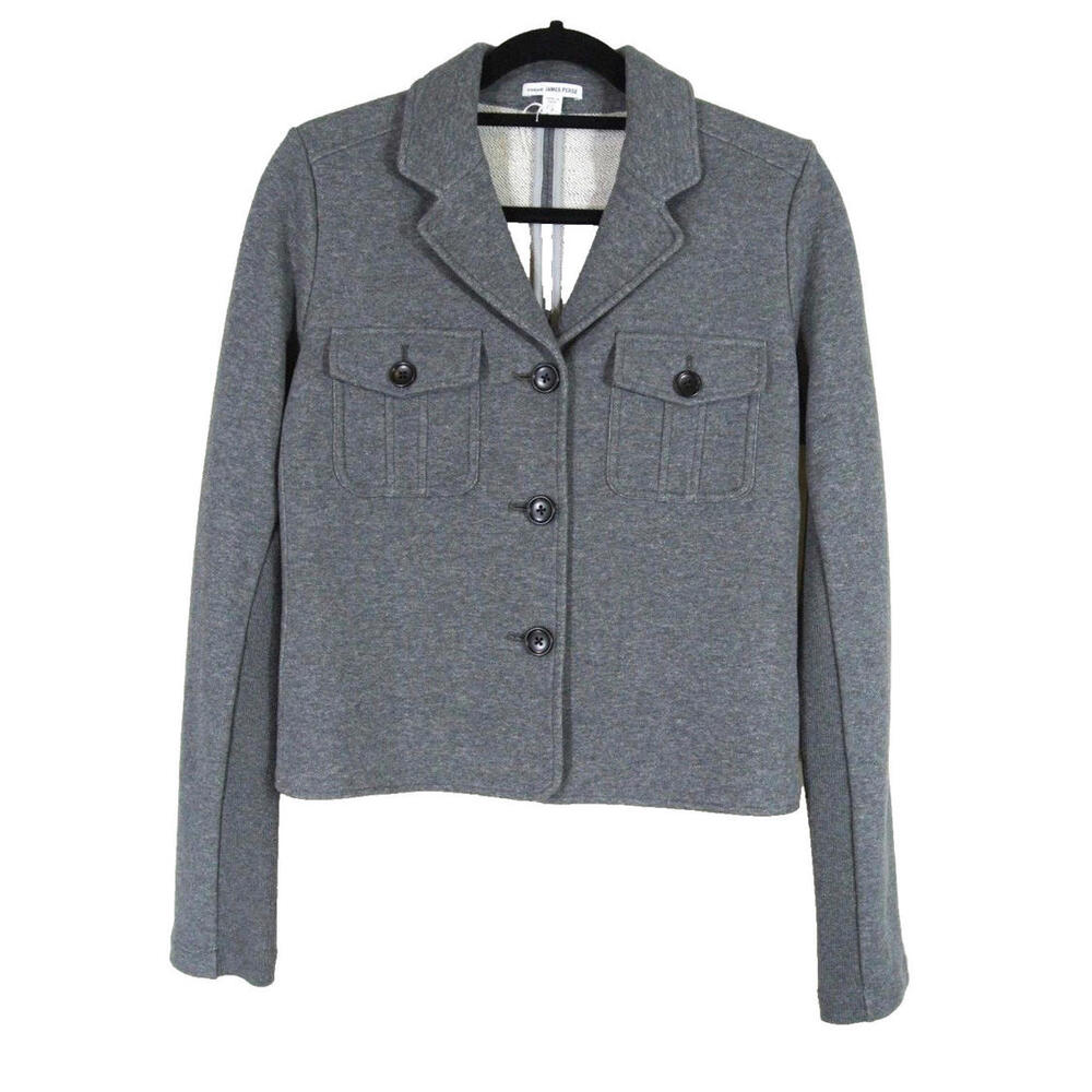 NEW, James Perse Military Fleece Jacket in Gray - Size 3 US M #SJ2142 - Picture 2 of 5
